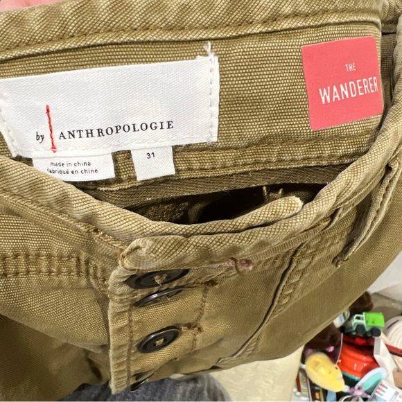 Anthropologie The Wanderer paint splatter utility Moss Shorts Size 31 - Picture 5 of 8